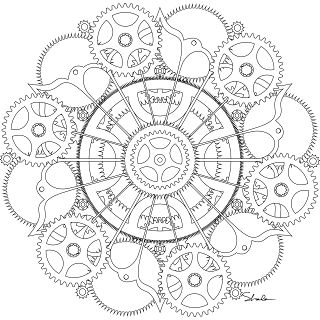 Gear and cogs mandala steampunk coloring coloring pages mandala coloring pages