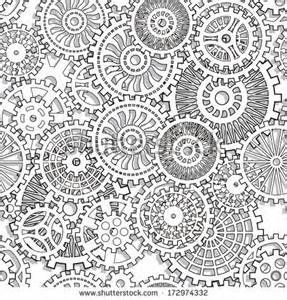 Steampunk gears coloring pages