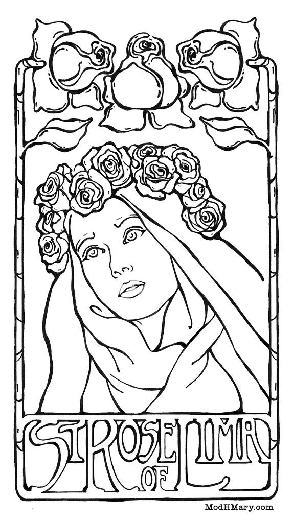 St rose of lima st rose of lima rose coloring pages coloring pages