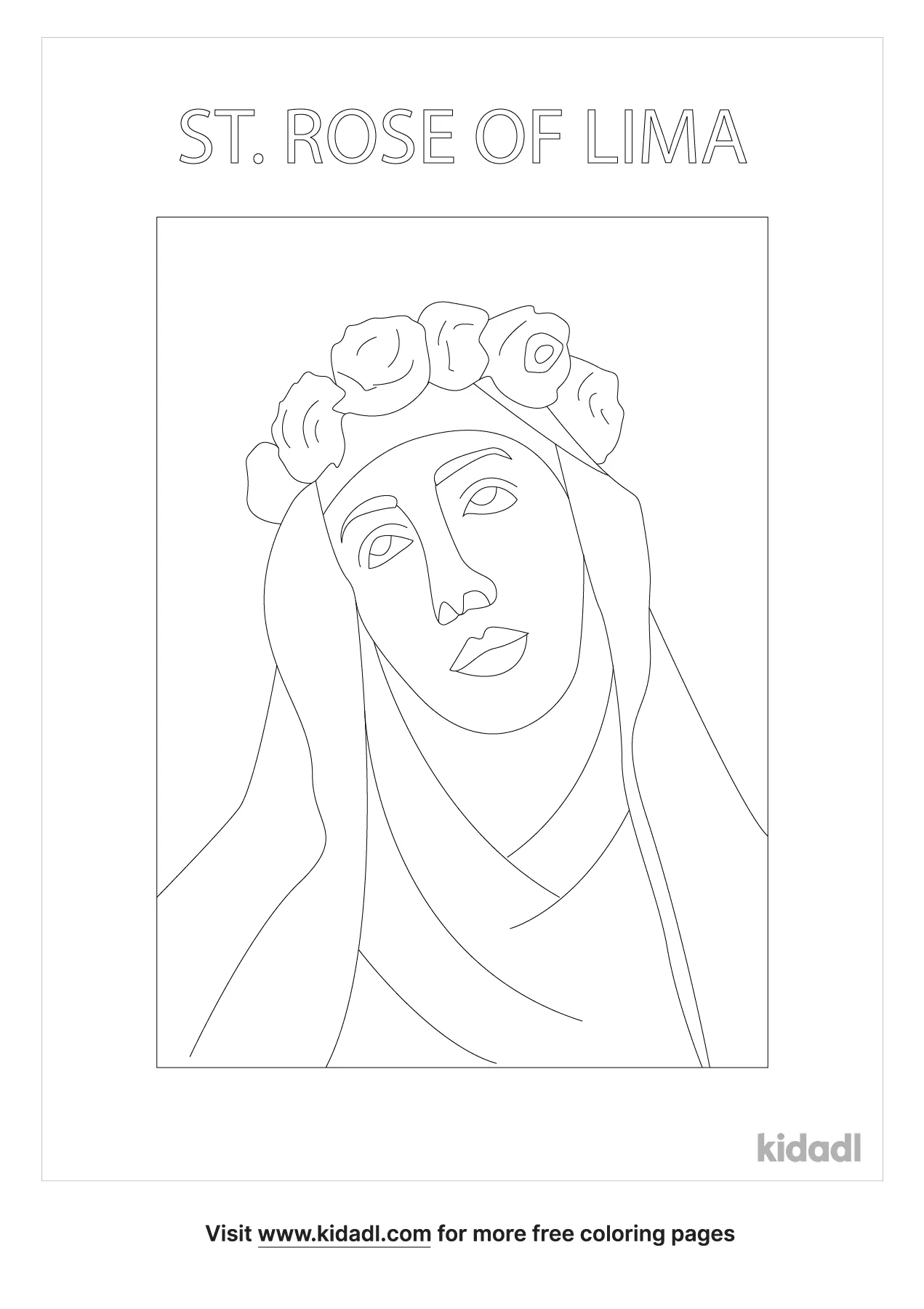 Free st rose of lima coloring page coloring page printables