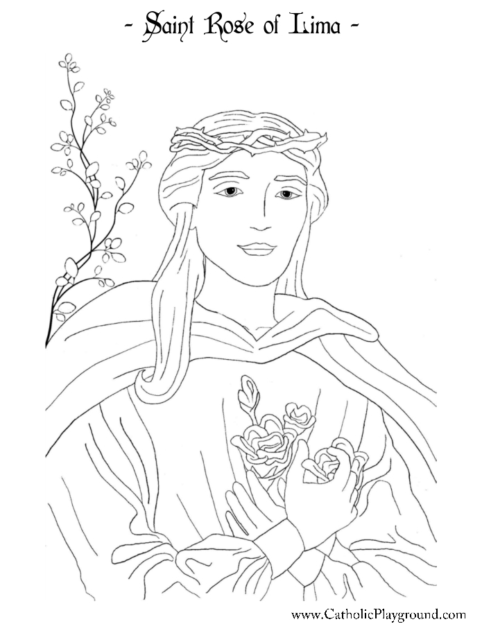 Saint rose of lima coloring page catholic playground