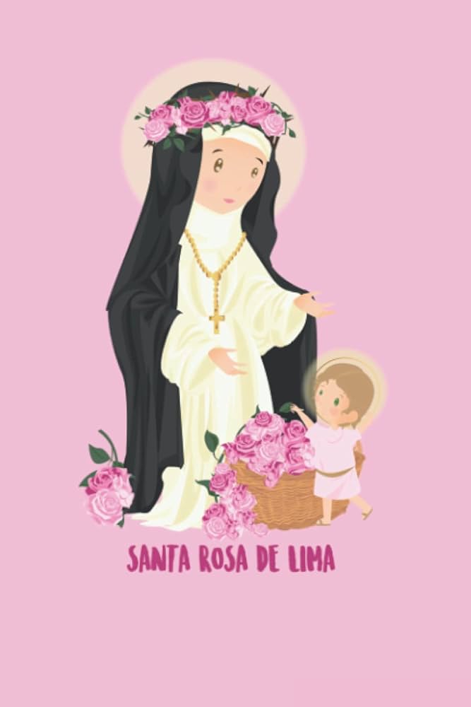 St rose of lima tholic saints vintage patron saint gardens page lined x art tholic books