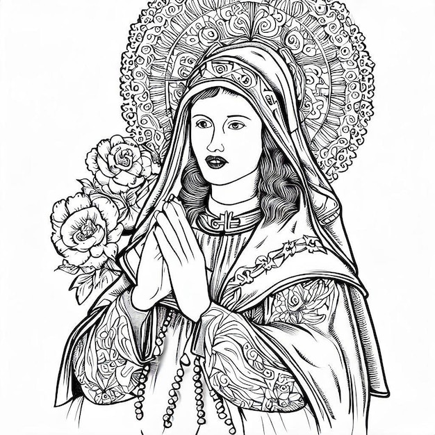 Premium ai image saint rose de lima illustration