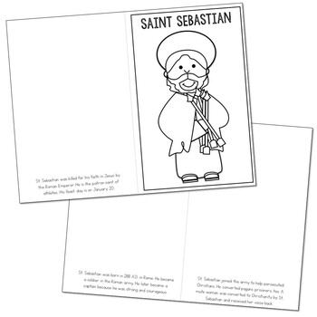 Saint sebastian l mini book in formats catholic resource tpt