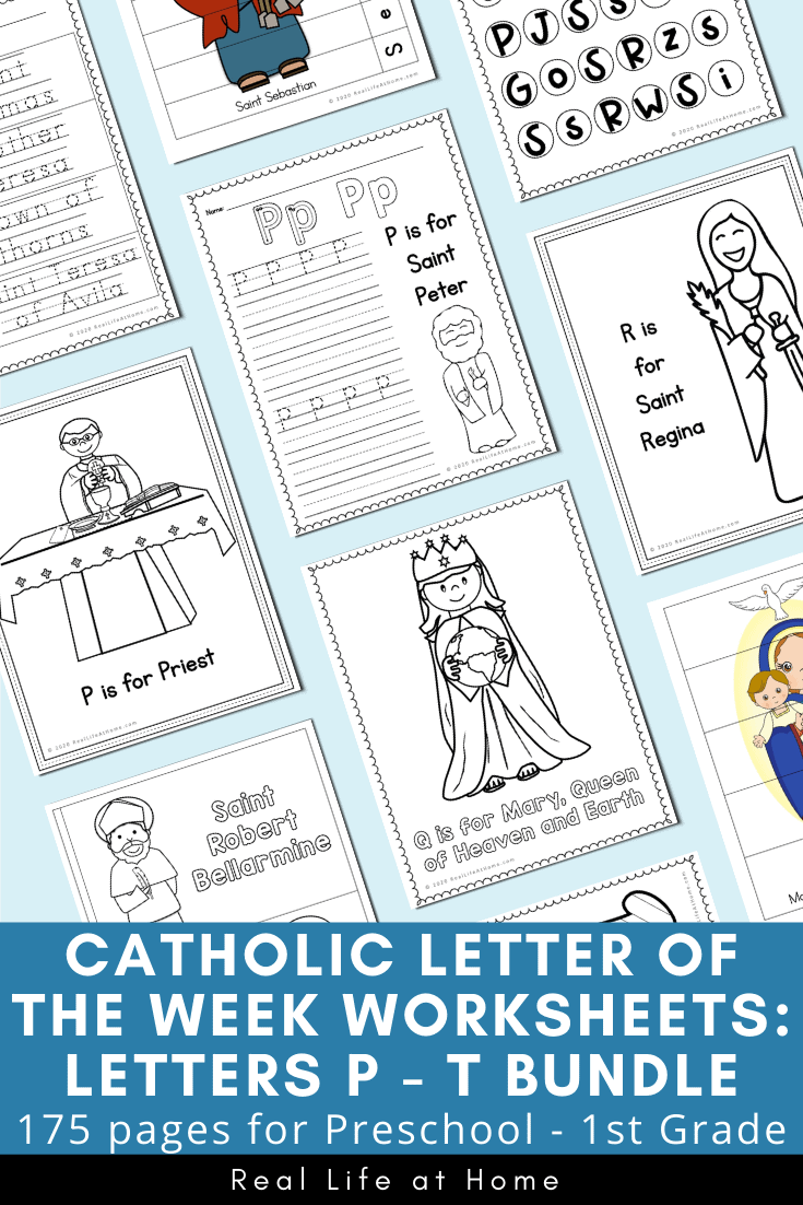 Catholic letter of the week worksheets and coloring pages for p