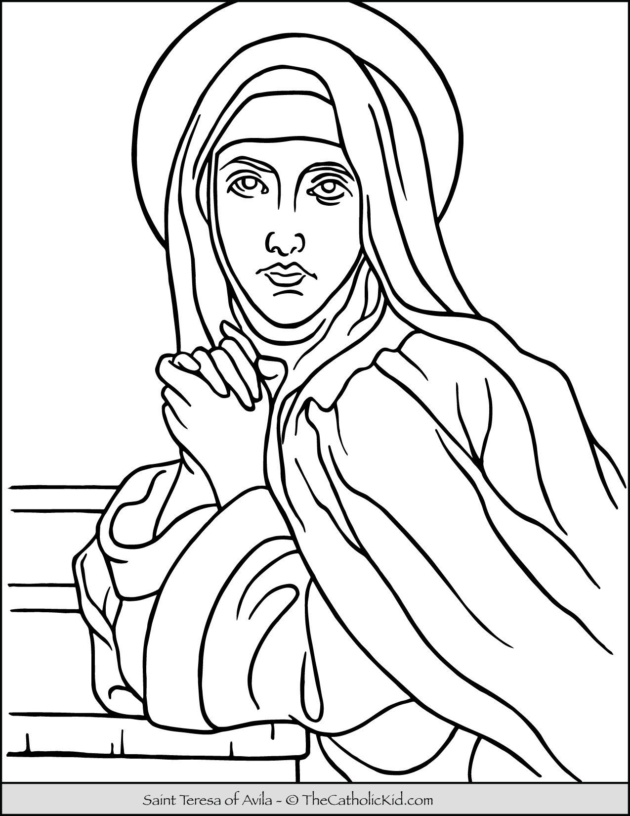 Saint teresa of avila coloring page