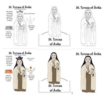 St teresa of avila activities coloring and papercrafts by halos and pencils