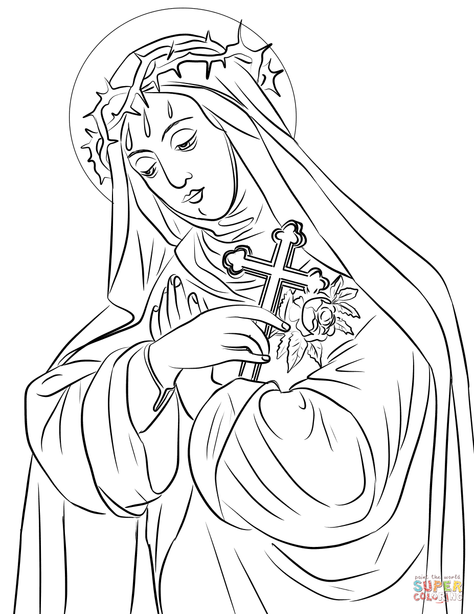 St rose of lima coloring page free printable coloring pages