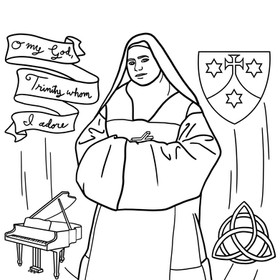 Saint coloring pages liz michalski