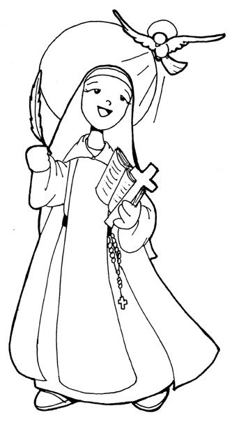 St teresa of avila catholic coloring page she is the patron saint of headache sufferers feast â santa teresa de jesus teresa de avila pãginas para colorear