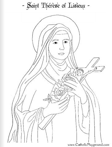 Saint therese of lisieux coloring page