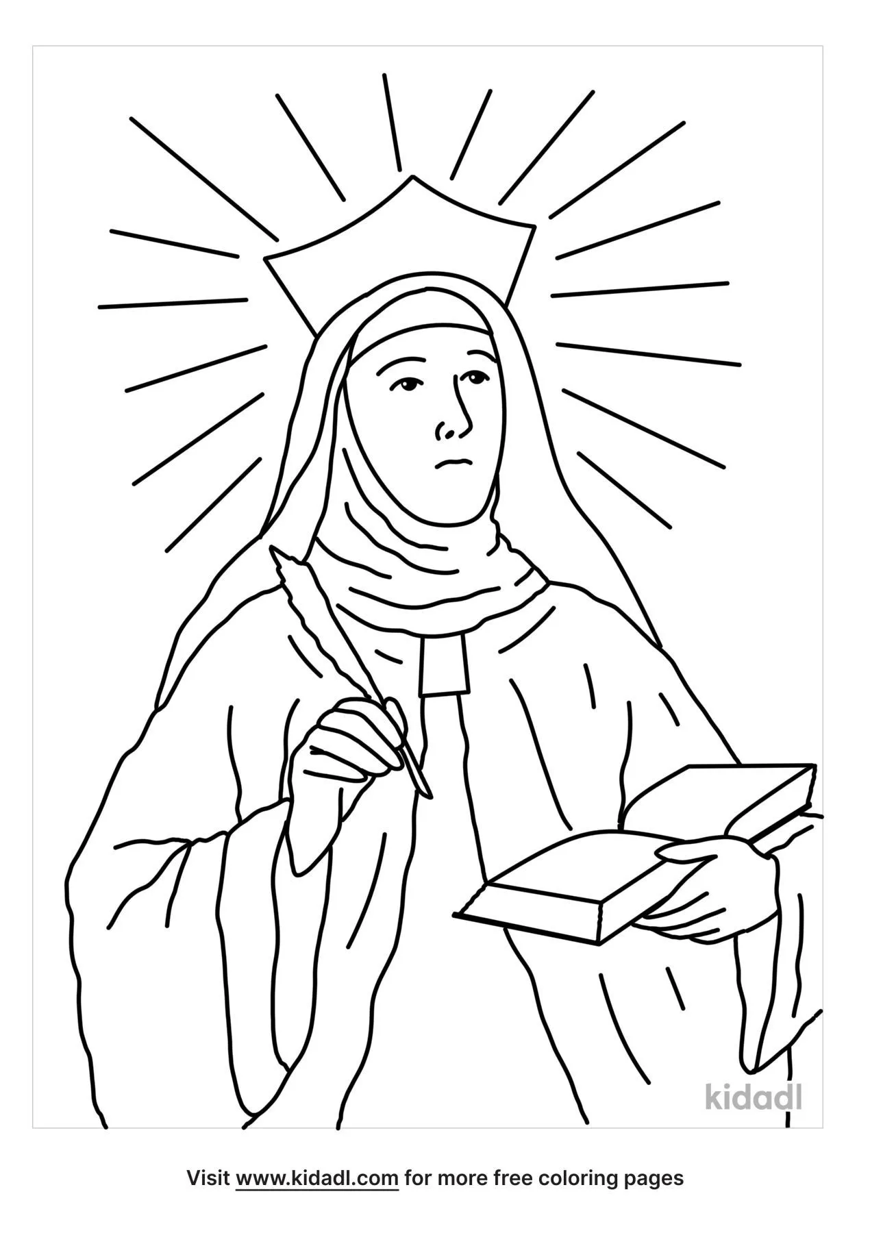 Free teresa of avila coloring page coloring page printables