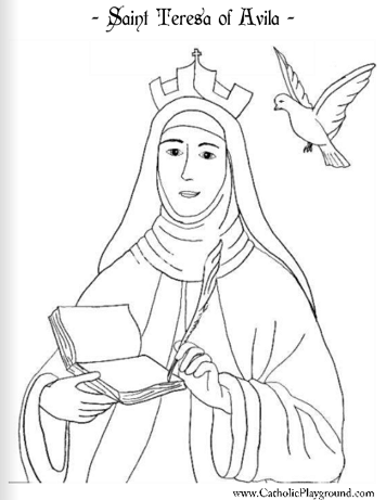 Saint teresa of avila coloring page october th â catholic playground