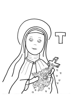 St therese of lisieux coloring by mrfitz tpt