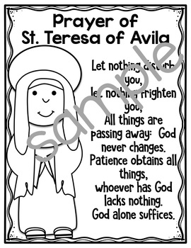 Saint teresa of avila by the kinder korner tpt