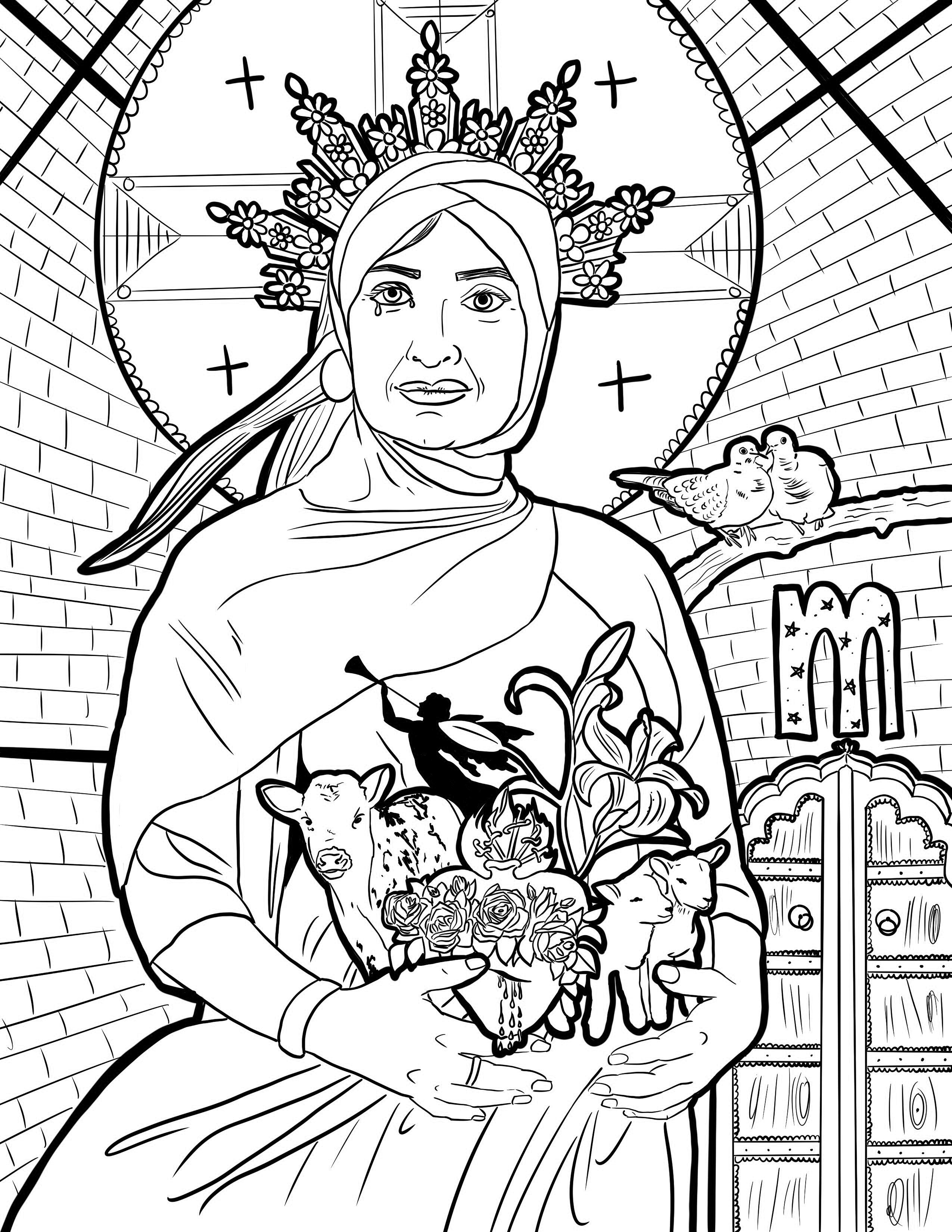 Digital coloring book pages â ministry of saints modern iconography