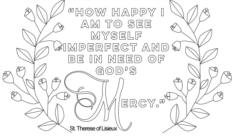 St therese on mercy catholic mothers coloring page