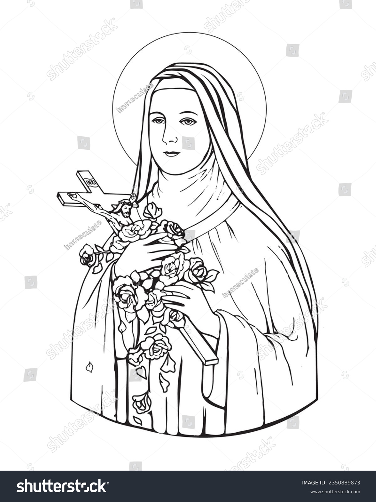 Saint therese child jesus catholic illustration stock vector royalty free