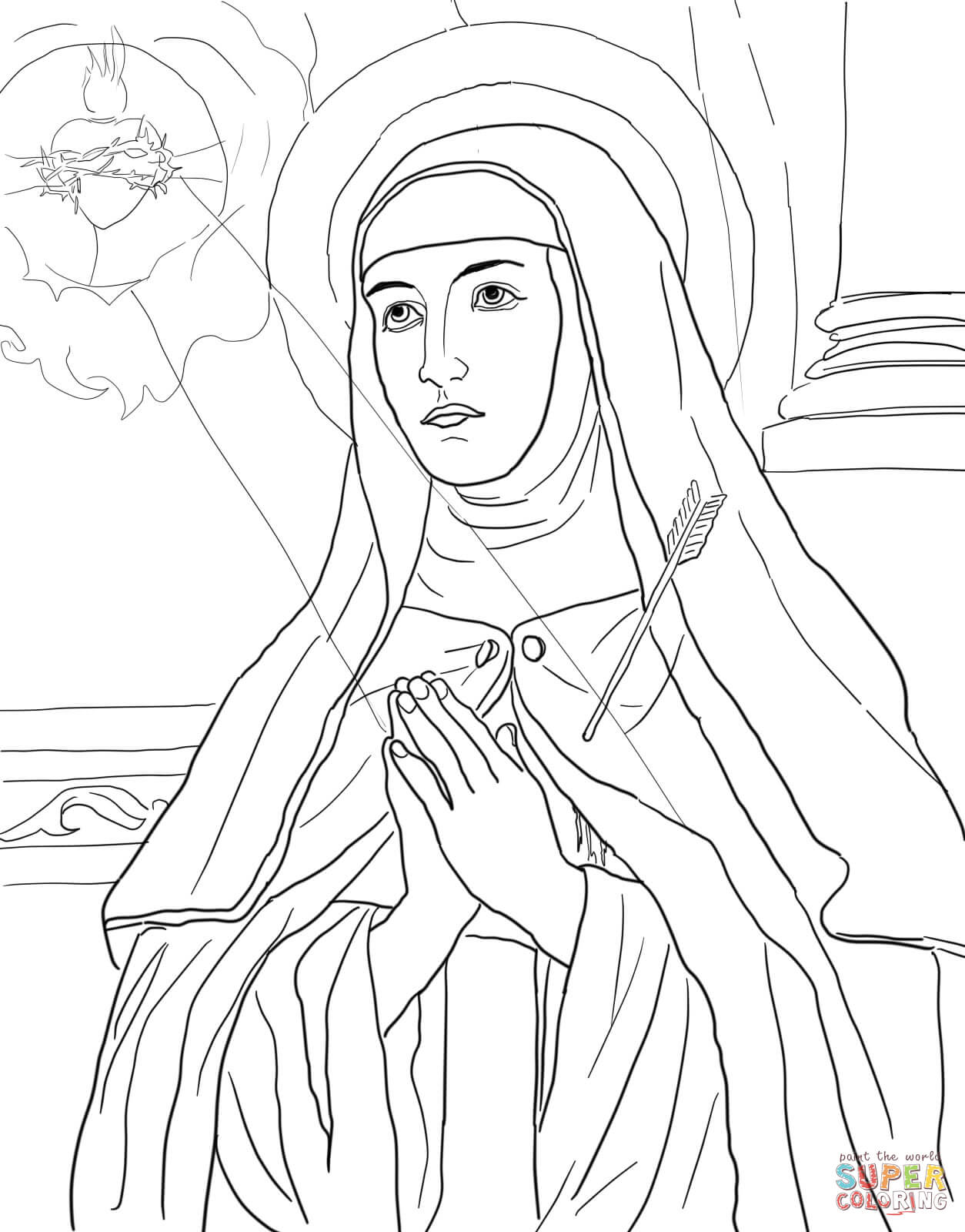 St teresa of avila coloring page free printable coloring pages