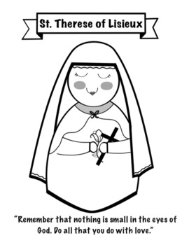 St therese of lisieux coloring pages by rachel gutgsell tpt