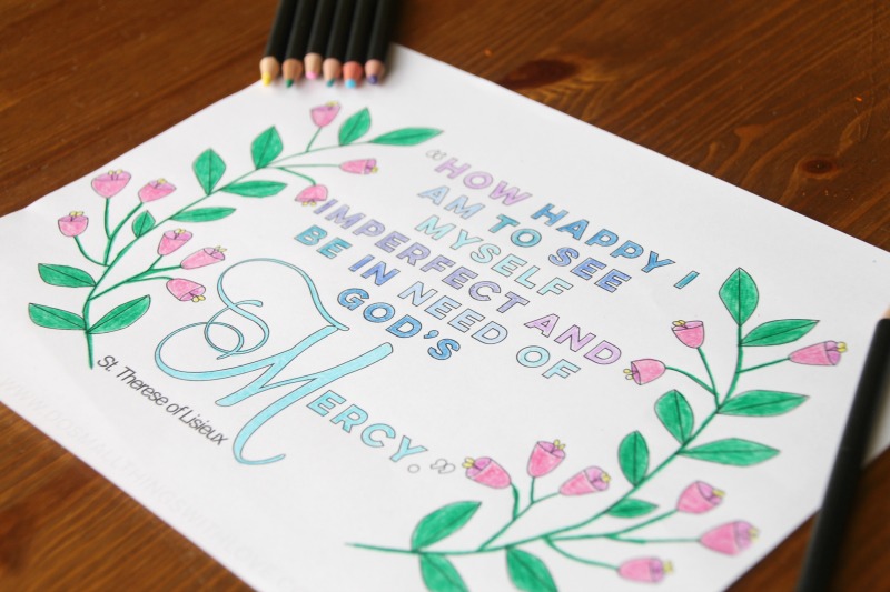 St therese on mercy catholic mothers coloring page