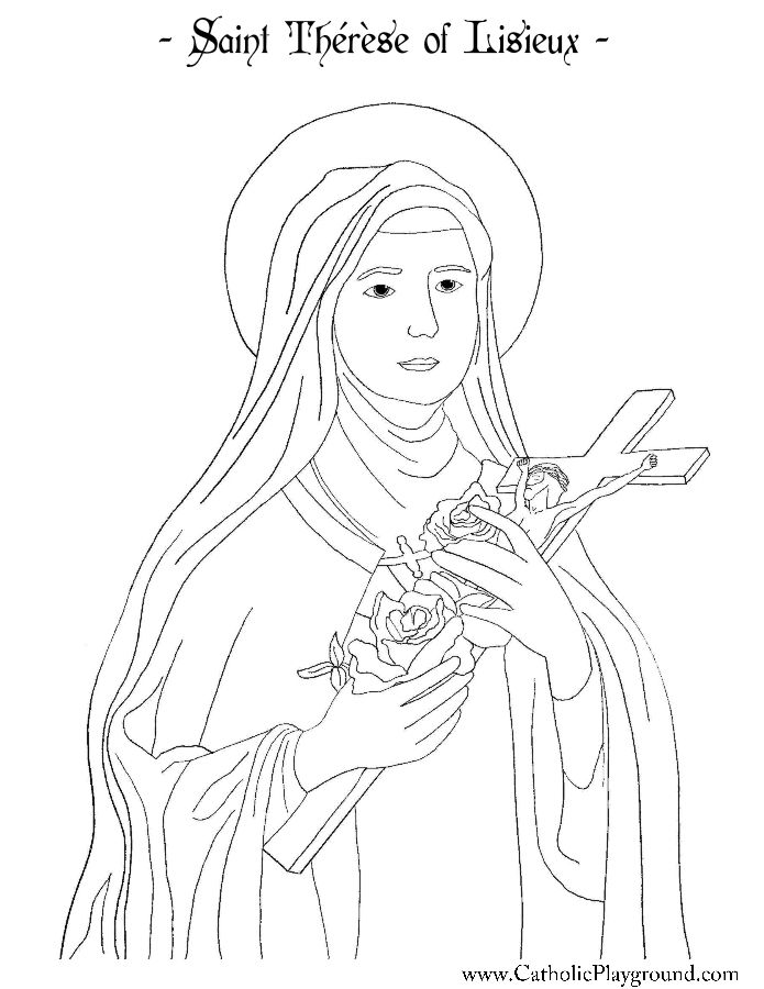 Saint therese of lisieux coloring page st therese of lisieux catholic coloring saint coloring