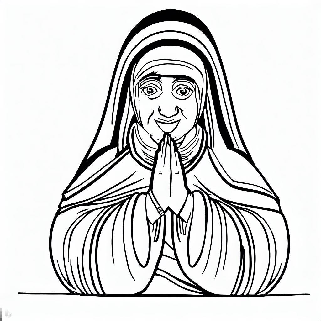 Mother theresa coloring page printable