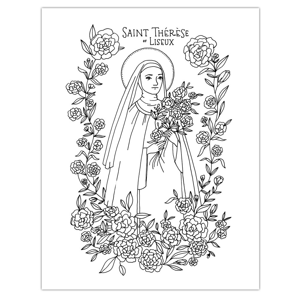 St thãrãse of lisieux pdf coloring sheet â petronille press