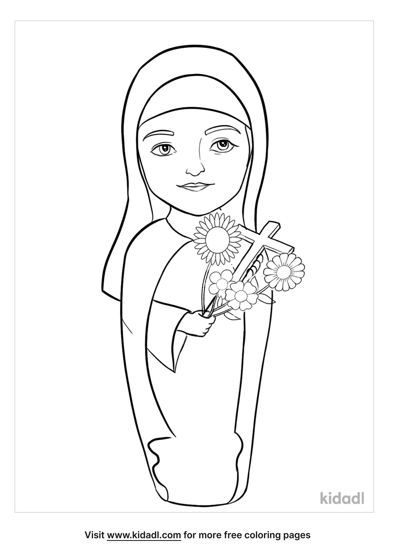 Free st therese the little flower coloring page coloring page printables