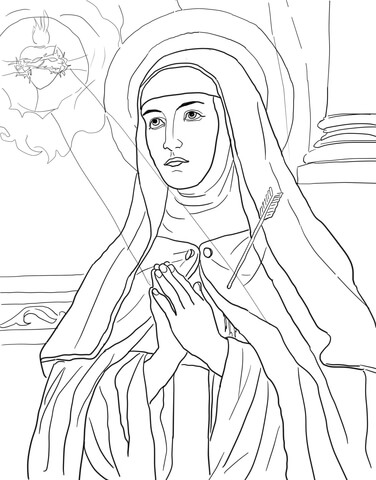 St teresa of avila coloring page free printable coloring pages