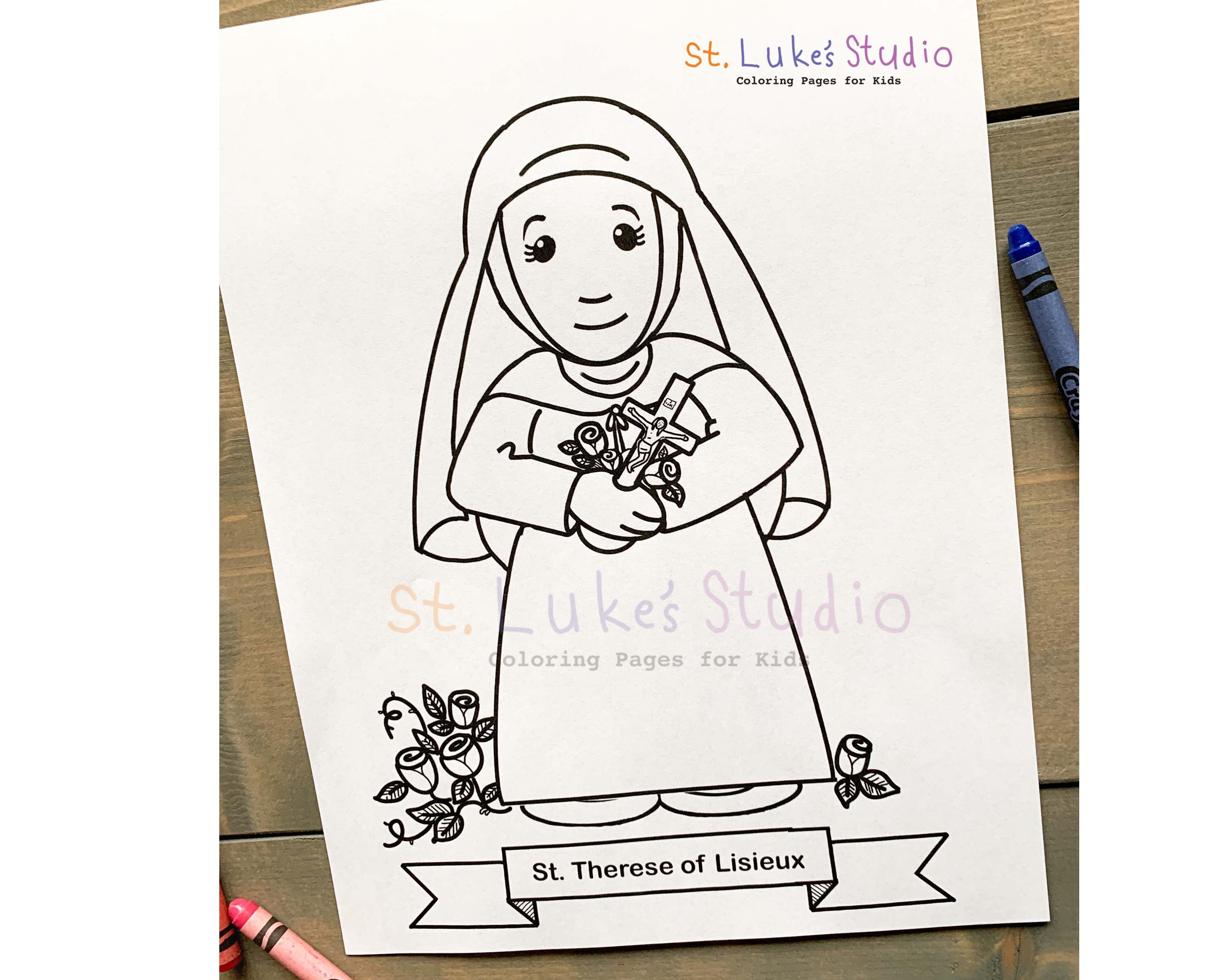 St therese of lisieux coloring page for catholic kids