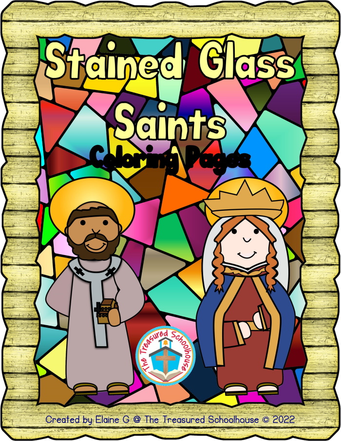 Stained glass saints coloring pages made by teachers