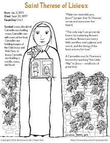 Paper dali saint therese of lisieux coloring page free printable