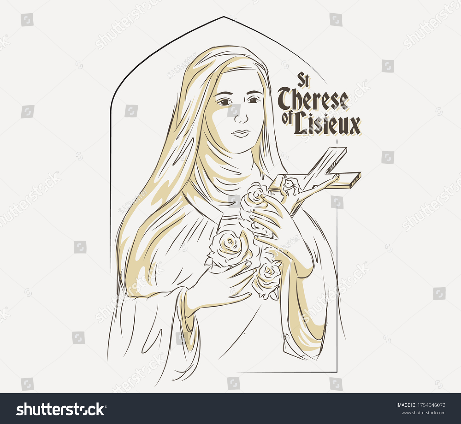 St therese lisieux vector illustration stock vector royalty free