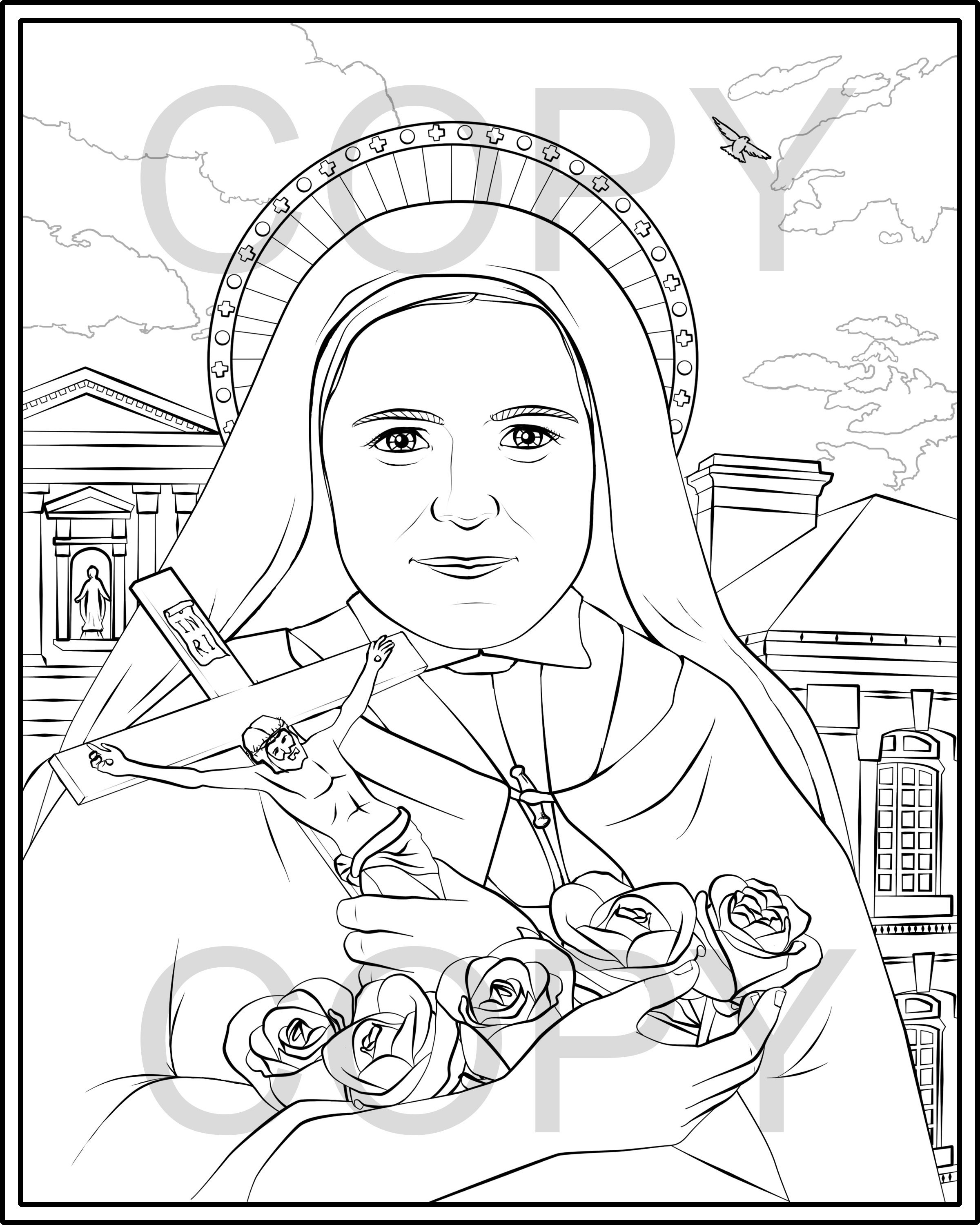 Saint therese of lisieux coloring pages