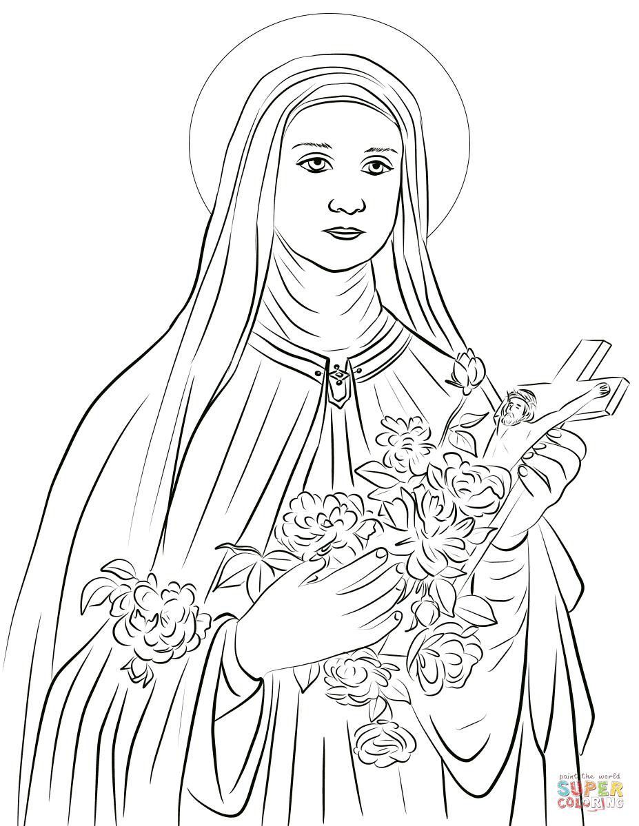 Saint therese of lisieux coloring page free printable coloring pages santa teresita de lisieux pãginas para colorear figuras religiosas