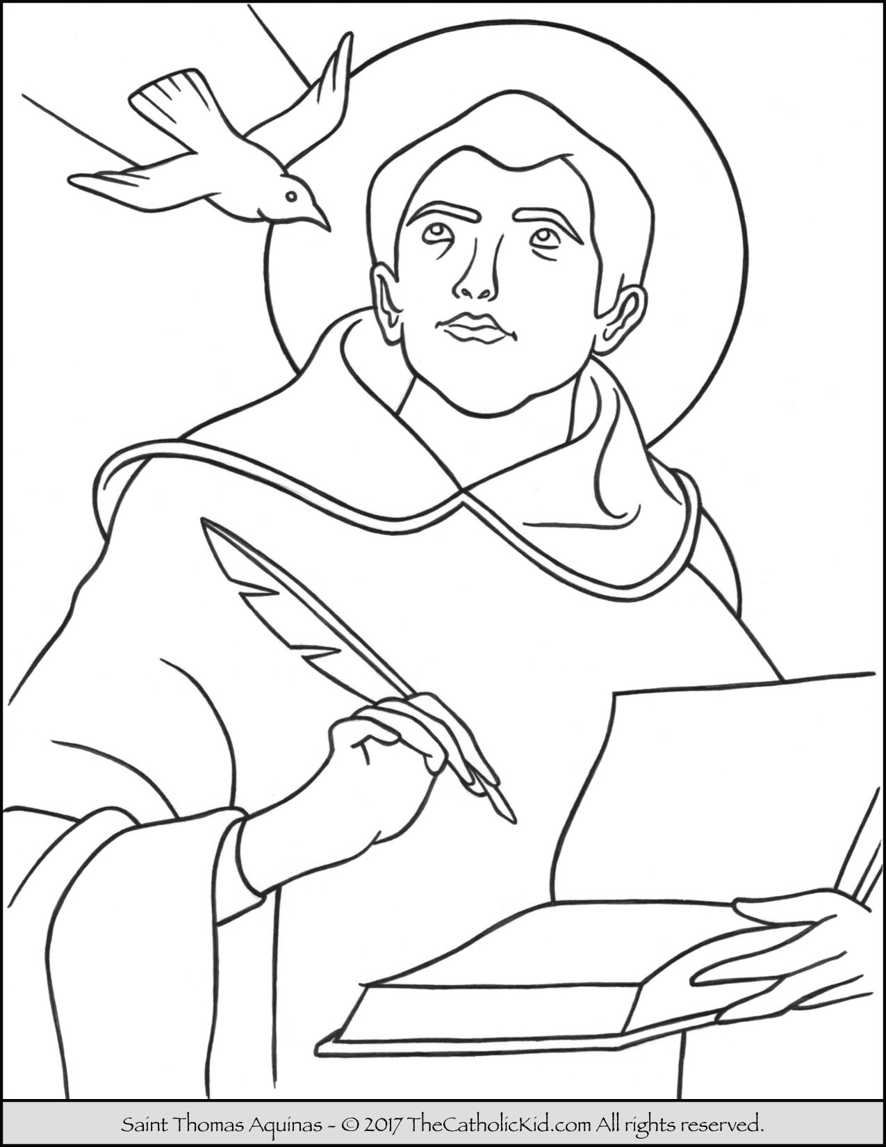 Saint thomas aquinas coloring page