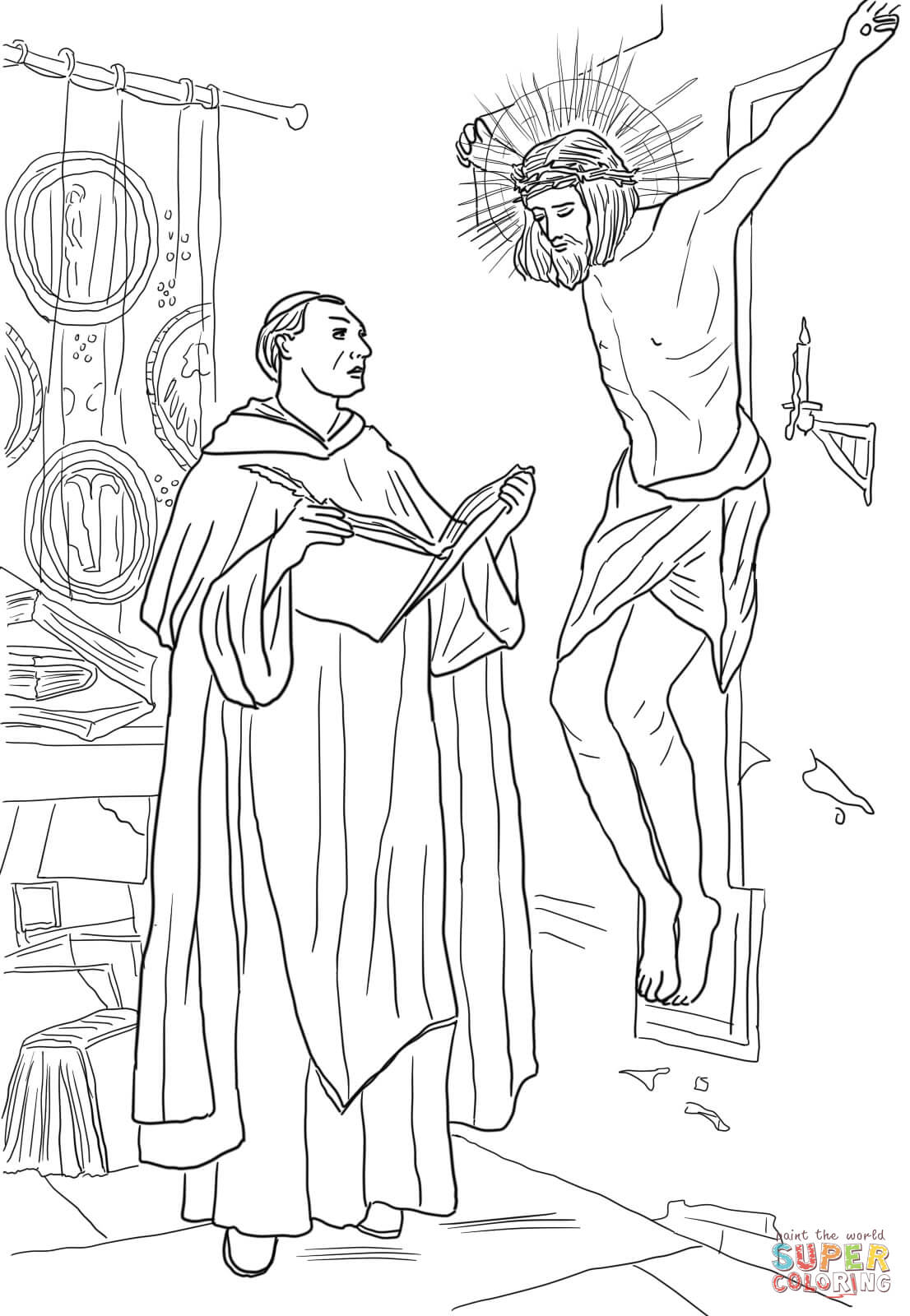 St thomas aquinas coloring page free printable coloring pages