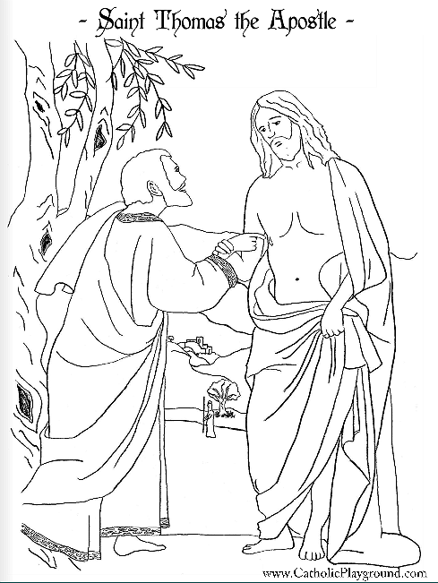 Saint thomas the apostle coloring page july rd â catholic playground