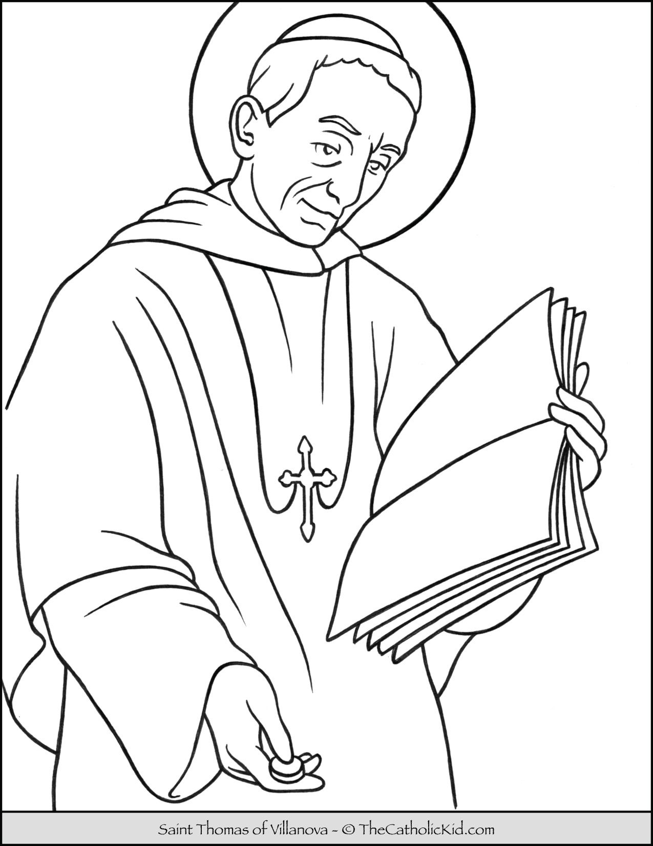 Saint thomas of villanova coloring page