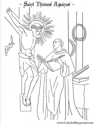 St thomas aquinas coloring page january th â catholic playground