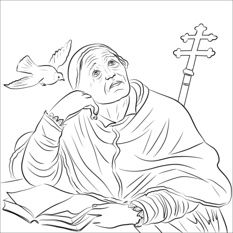 St gregory the great coloring page free printable coloring pages