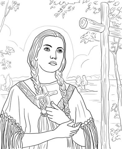 St kateri tekakwitha coloring page free printable coloring pages