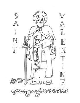 Saint valentine coloring page by rosa patterson tpt