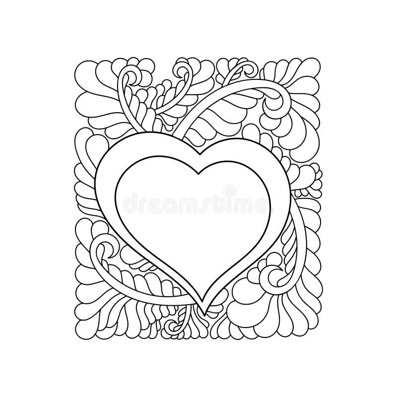 Coloring page heart st valentines day coloring book for children and adult stock vector