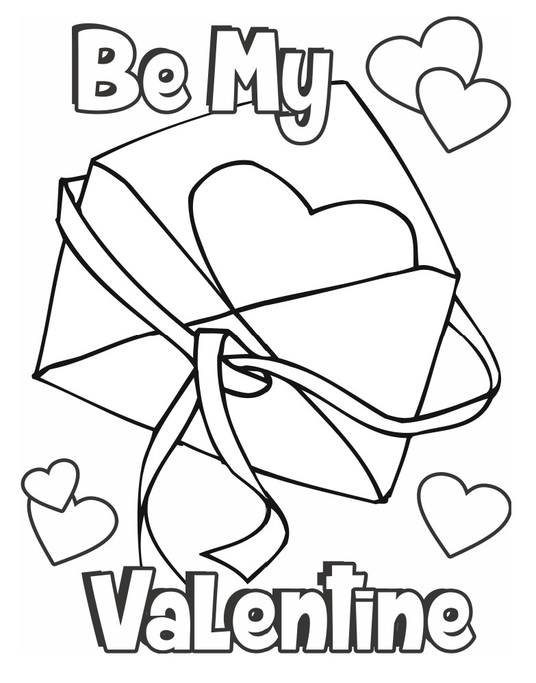 Valentine coloring page card