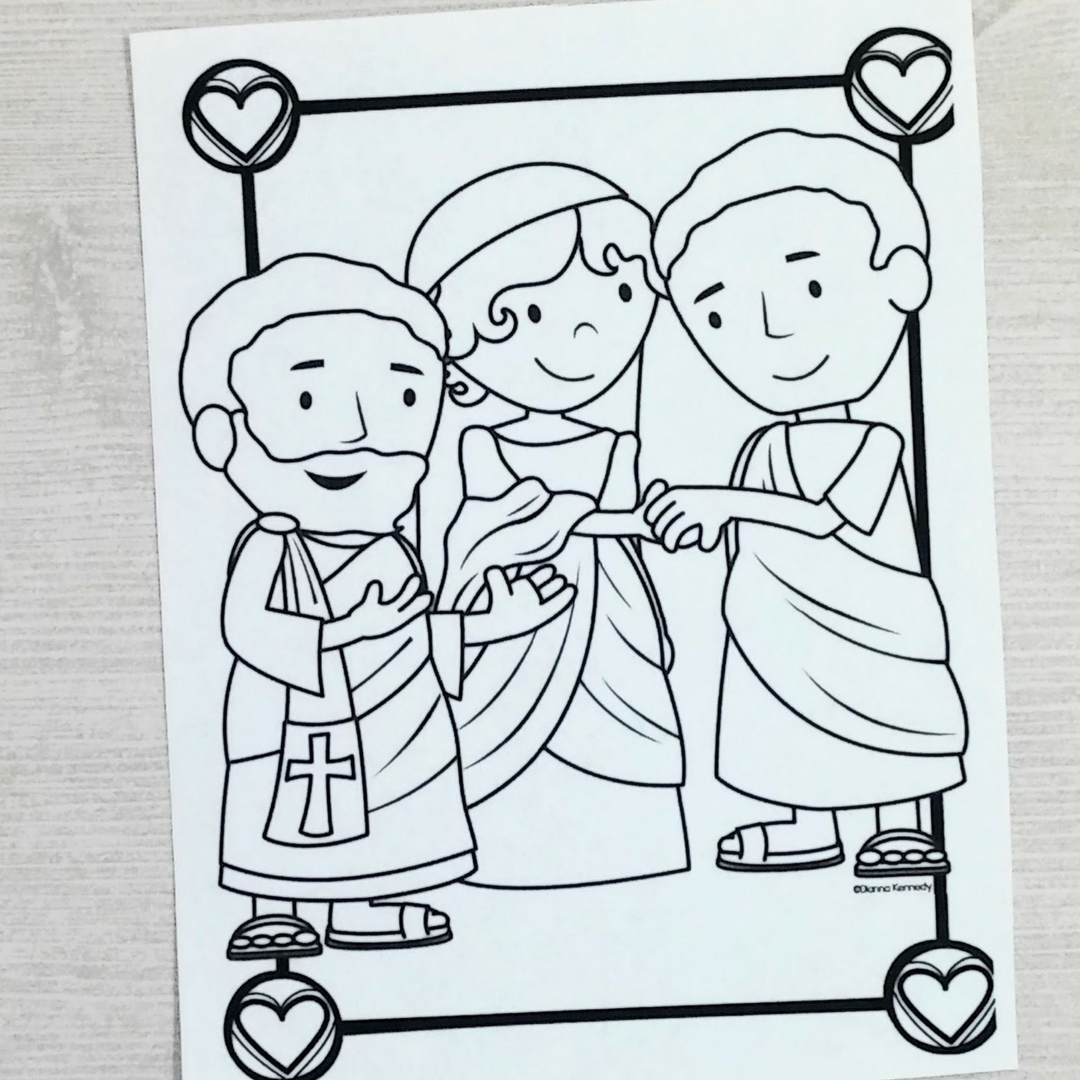 Saint valentine coloring pages for catholic kids