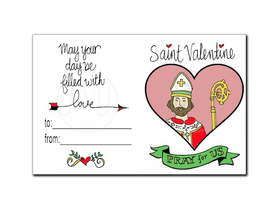 Printable saint valentine card for kids kid valentines day card coloring page saint valentines day craft