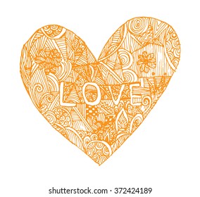 Coloring page heart st valentines day stock vector royalty free