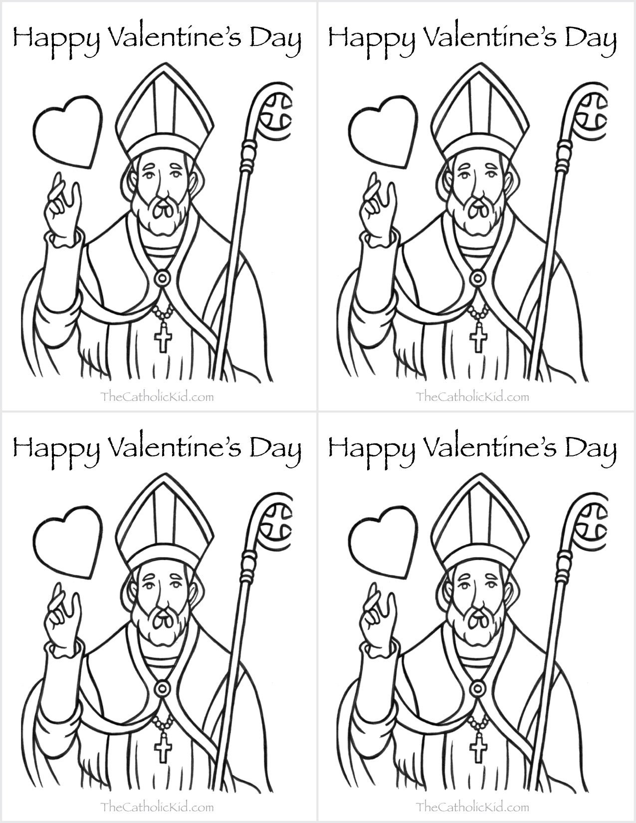 Saint valentine coloring page